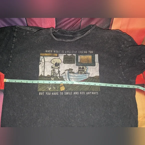 Nickelodeon SpongeBob Square‎ Pants Crop Shirt XL - Picture 9 of 11